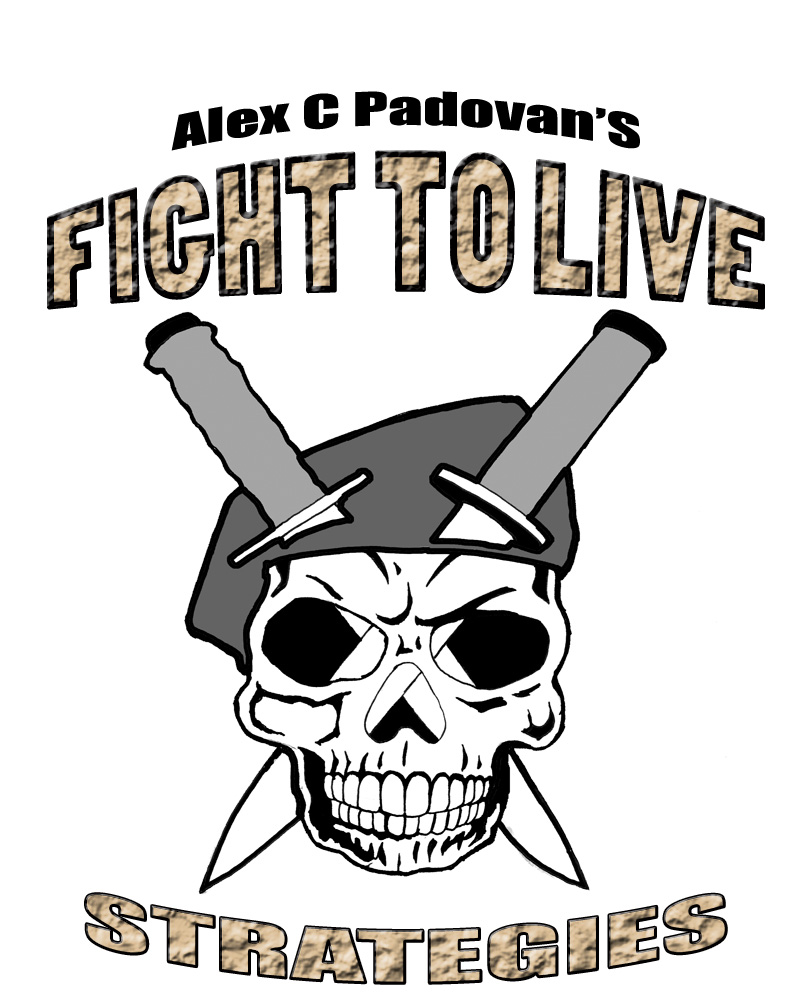 Fight to Live Strategies logo — skull in beret with crossed daggers